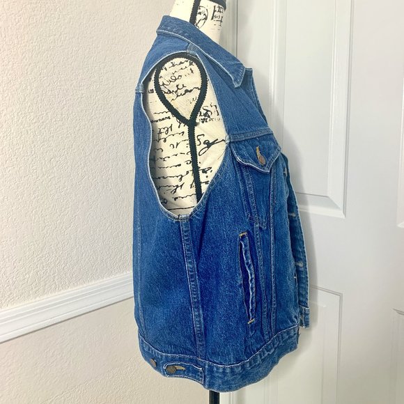 Shepler's Western Wear Denim Jacket Vest Large - Picture 5 of 9